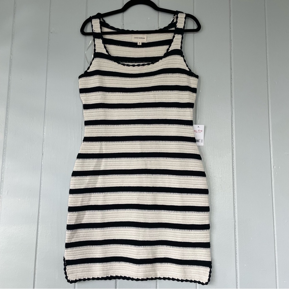 Lucky Brand Striped Knit Sweater Dress MEDIUM
